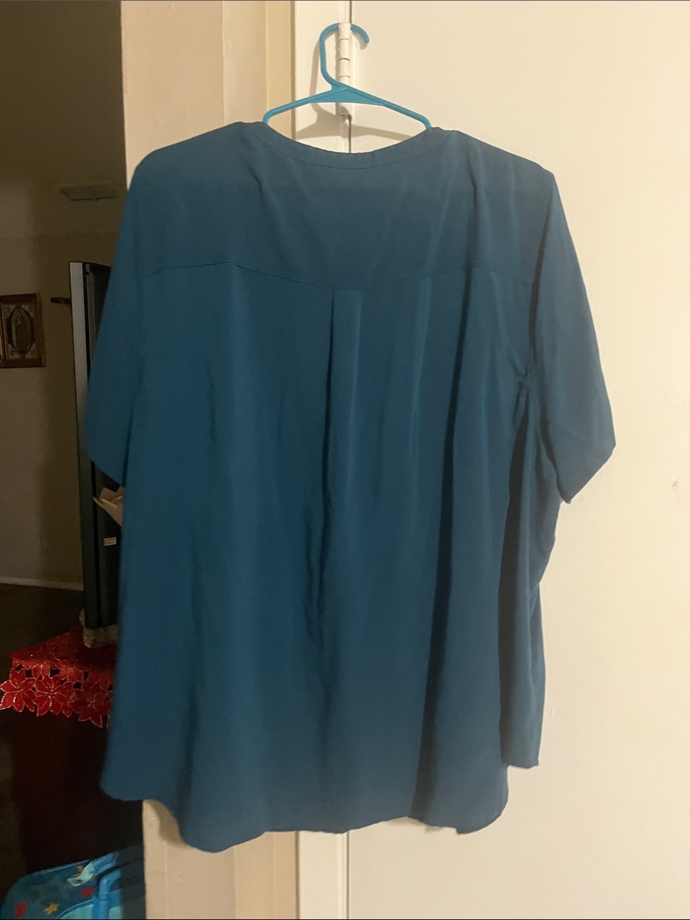 torrid Teal Button-Front Split-Neck Top